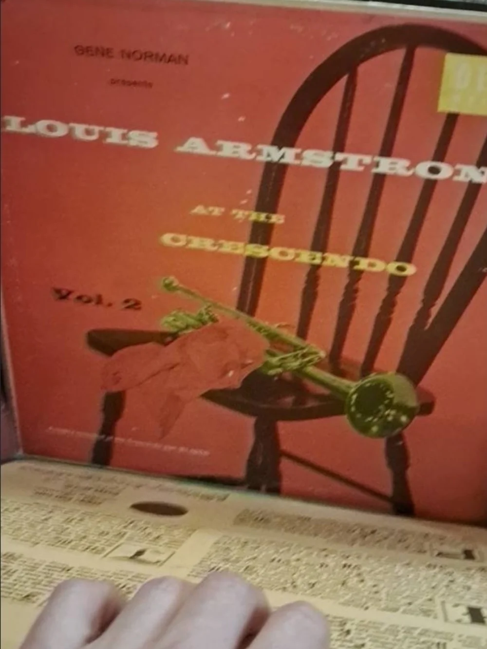 Louis Armstrong at the Crescendo Vinyl Wall Art - Red